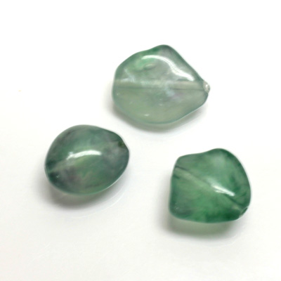 Plastic  Bead - Mixed Color Smooth Baroque Small 3 Part Mixed LIGHT GREEN SILK