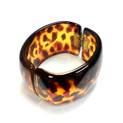 Acrylic Hinged Bangle - Round 47MM wide TORTOISE