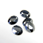 Gemstone Flat Back Stone with Faceted Top and Table - Oval 10x8MM HEMATITE