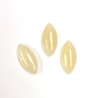 Gemstone Flat Back Cabochon - Navette 15x7MM QUARTZ DYED #05 BEIGE