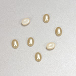 Glass Medium Dome Cabochon Pearl Spray Finish - Oval 07x5MM CREME