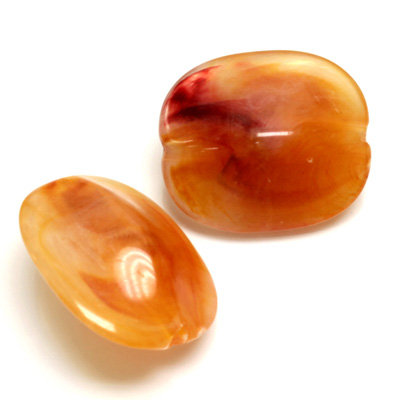 Plastic  Bead - Mixed Color Smooth Turtle Shell 27x23MM CORNELIAN AGATE