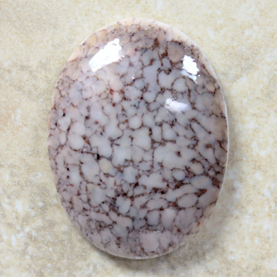 Glass Medium Dome Lampwork Cabochon - Oval 40x30MM EARTH MATRIX (00647)