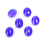 Fiber-Optic Cabochon - Oval 10x8MM CAT'S EYE ROYAL BLUE