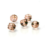 Czech Glass Lampwork Bead - Round 08MM COPPER WRAP ROSALINE