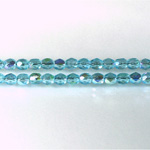 Czech Glass Fire Polish Bead - Round 04MM AQUA AB