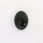 Gemstone Flat Back Carved Scarab 18x13MM BLACK ONYX