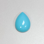 Plastic Flat Back Opaque Cabochon - Pear 25x18MM TURQUOISE