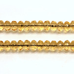 Czech Glass Fire Polish Bead - Rondelle Donut 05x3MM LIGHT TOPAZ