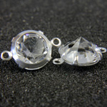 Preciosa MAXIMA Pure Unfoiled Chaton in Metal Setting with 2 Loops 39SS CRYSTAL-SILVER