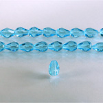 Czech Glass Fire Polish Bead - Pear 07x5MM AQUA