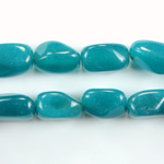 Gemstone Bead - Smooth Nugget 15x11MM Dyed QUARTZ Col. 21 TEAL