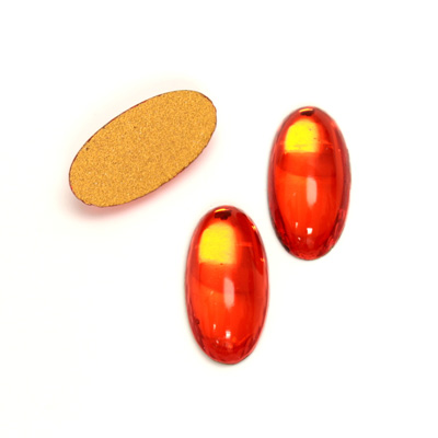 Glass Medium Dome Foiled Cabochon - Oval 18x9MM HYACINTH