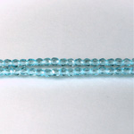 Czech Glass Fire Polish Bead - Round 03MM AQUA