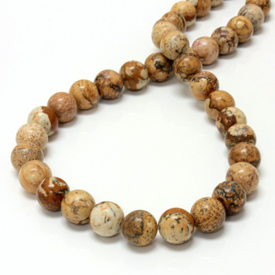 Gemstone Bead - Smooth Round 10MM LANDSCAPE JASPER