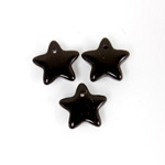 German Pressed Glass Pendant - Smooth Star 11MM JET