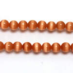 Fiber-Optic Synthetic Bead - Cat's Eye Smooth Round 06MM CAT'S EYE COPPER