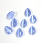 Fiber-Optic Cabochon - Pear 10x6MM CAT'S EYE LT BLUE