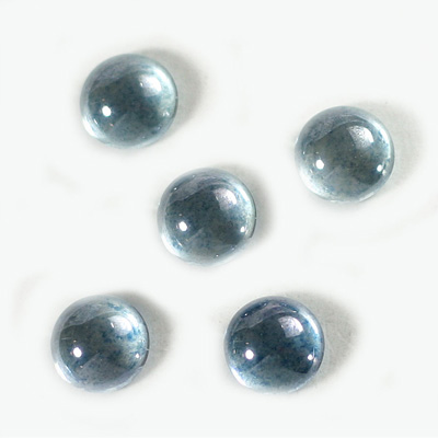 Glass Medium Dome Coated Cabochon - Round 11MM LUSTER BLUE