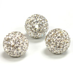 Rhinestone Bead Pave with 2.0MM Hole Metal Base Round 14MM CRYSTAL