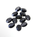 Fiber-Optic Flat Back Stone with Faceted Top and Table - Oval 07x5MM CAT'S EYE GREY