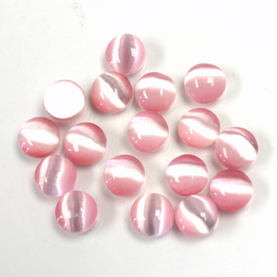 Fiber-Optic Cabochon - Round 06MM CAT'S EYE LT PINK