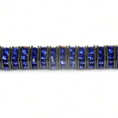 Czech Rhinestone Rondelle - Square 04.5MM SAPPHIRE-BLACK