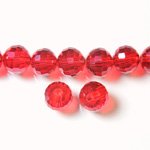 Chinese Cut Crystal Bead Rich Cut - Round 08MM RUBY LUMI