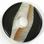 Plastic  Bead - Mixed Color Smooth Round Donut 59MM PETRIFIED WOOD COLOR