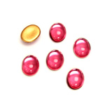 Glass Medium Dome Foiled Cabochon - Oval 10x8MM ROSE