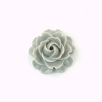 Plastic Carved No-Hole Flower - Rose Bloom 22.5MM MATTE Grey