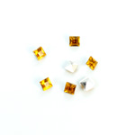 Plastic Point Back Foiled Stone - Square 04x4MM TOPAZ