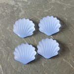 Glass Cabochon - Shell 14MM MATTE LT SAPPHIRE Foiled