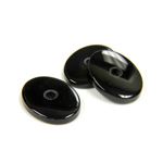 Gemstone Flat Back Single Bevel Buff Top Drilled Stone Oval 16x12MM BLACK ONYX