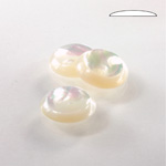 Shell Flat Back Cabochon - Round 14MM WHITE MOP