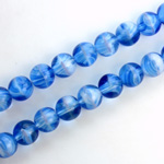 Czech Pressed Glass Bead - Smooth Round 08MM PORPHYR BLUE