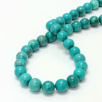 Gemstone Bead - Smooth Round 10MM HOWLITE DYED CHINESE TURQ