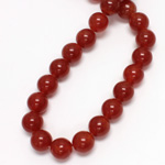 Gemstone Bead - Smooth Round 10MM Dyed QUARTZ Col. 20 LT CORNELIAN