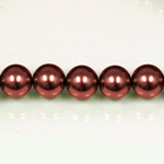 Czech Glass Pearl Bead - Round 14MM RUST 14324
