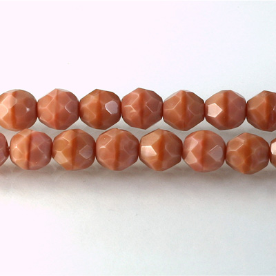 Czech Glass Fire Polish Bead - Round 08MM MOONSTONE PINK
