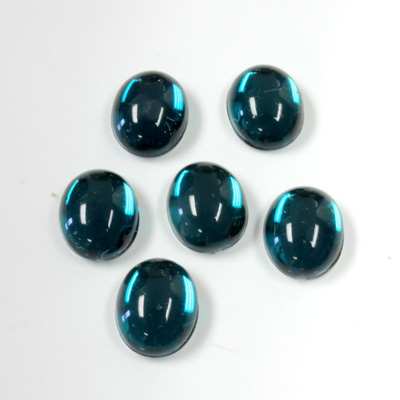 Plastic Flat Back Foiled Cabochon - Oval 10x8MM EMERALD