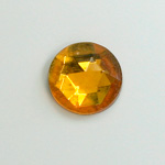 Glass Flat Back Foiled Rauten Rose - Round 18MM TOPAZ