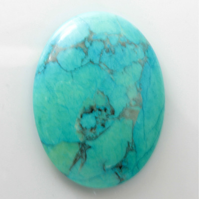 Gemstone Cabochon - Oval 40x30MM HOWLITE DYED CHINESE TURQ