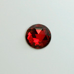 Glass Flat Back Foiled Rauten Rose - Round 13MM RUBY