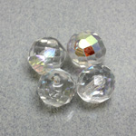 Czech Glass Fire Polish 1-Hole Ball - 12MM CRYSTAL AB