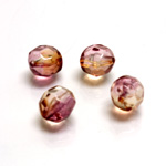 Plastic Bead - Transparent Faceted Round 10MM PURPLE PX597