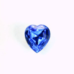 Glass Point Back Foiled Tin Table Cut (TTC) Stone - Heart 12x11MM SAPPHIRE