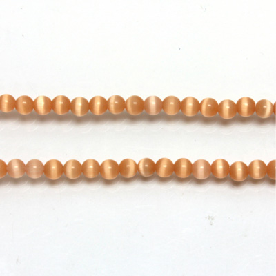 Fiber-Optic Synthetic Bead - Cat's Eye Smooth Round 03MM CAT'S EYE PEACH