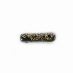 Plastic Engraved Bead - Tube 21x6MM GOLD on JET