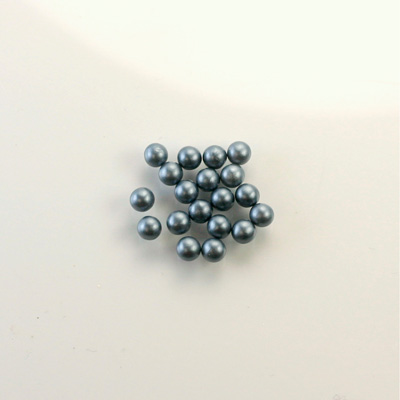 Czech Glass Pearl No-Hole Ball - 1.5MM DARK GREY